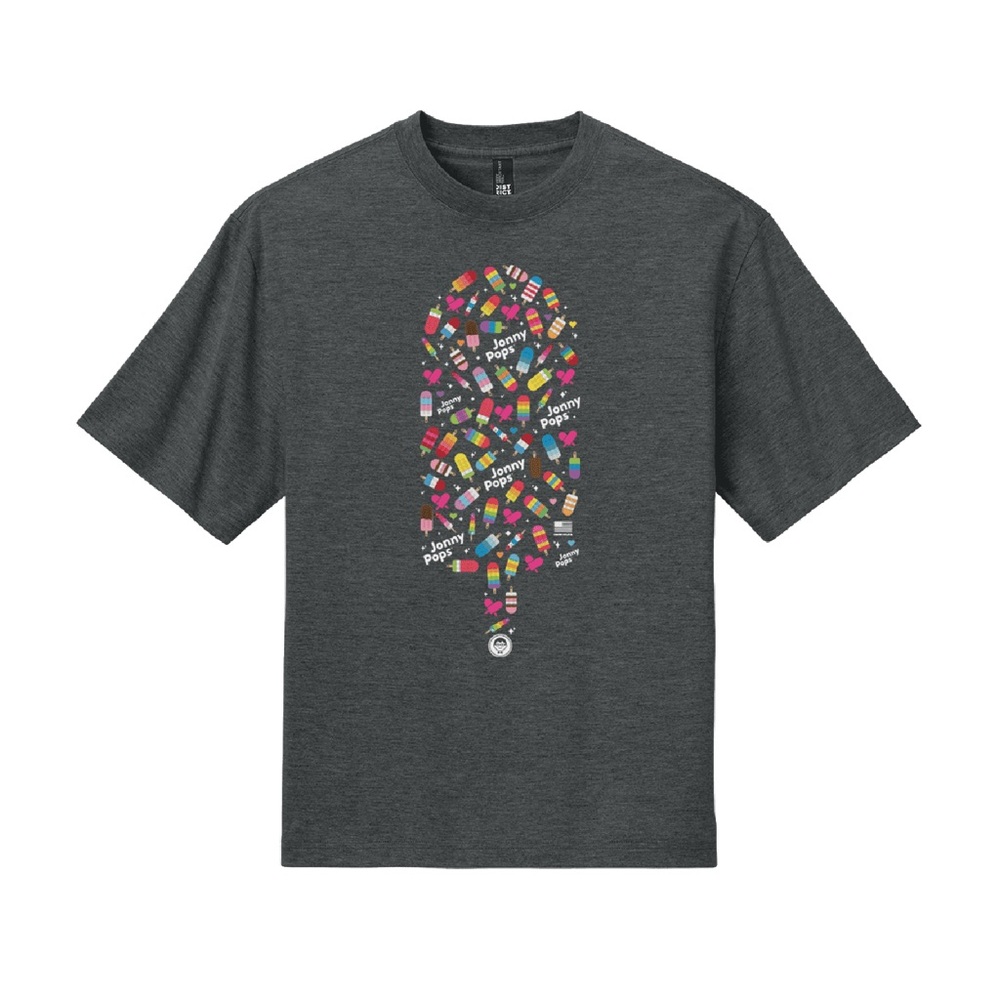 2026 JonnyPops T-Shirt Ice Cream Graphic Tee - Dark Gray XL